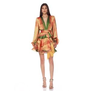 NWOT BRONX AND BANCO Bedouin Horizon Mini Dress in orange
